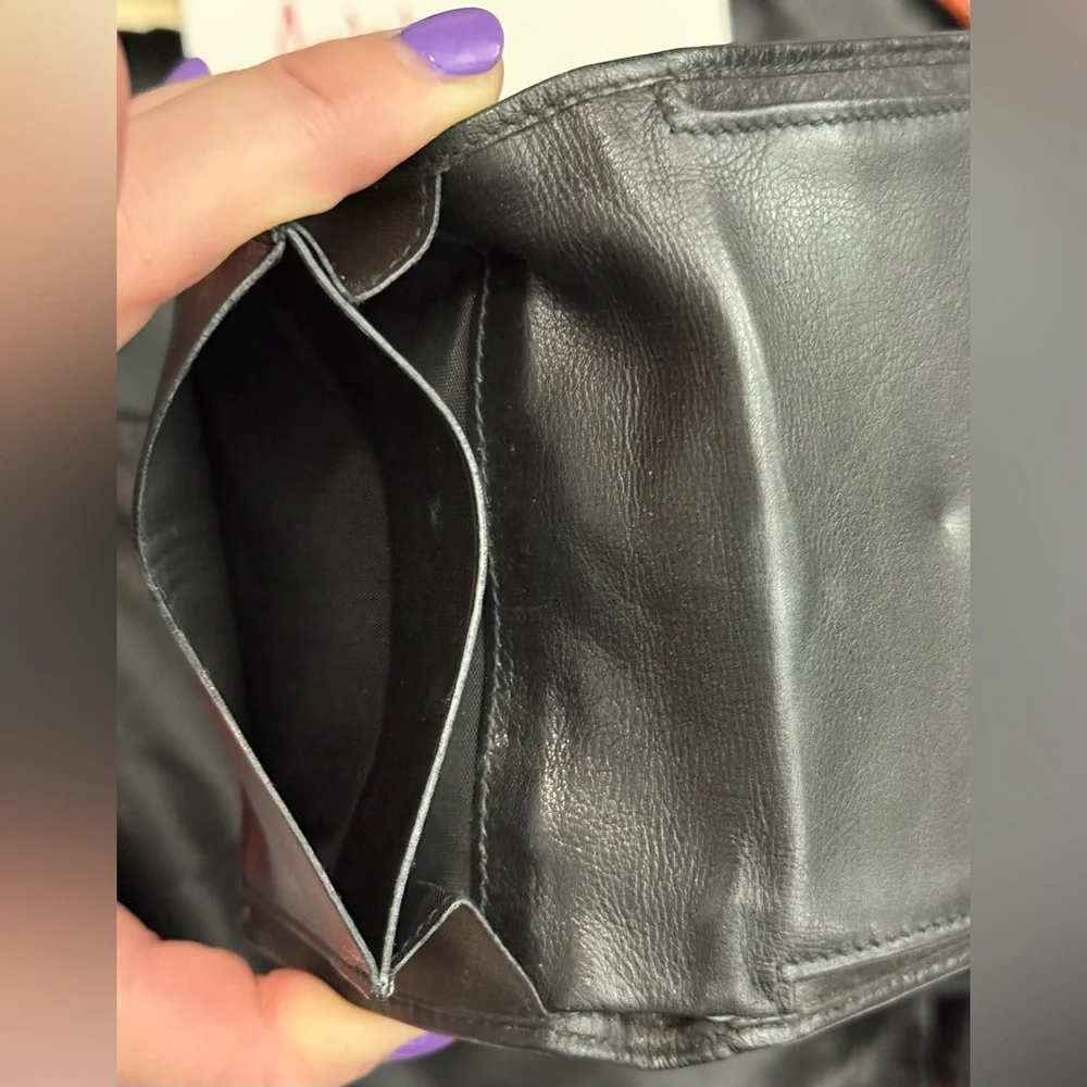 Celine vintage Paris black leather wallet